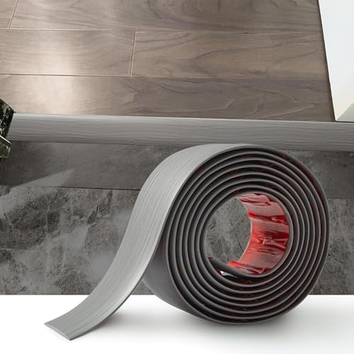 Zayejod 20M PVC Floor Transition Strip Self Adhesive，Grey Wood Grain 4CM | Vinyl Flat Floor Divider Strip Carpet Cover Strips Laminate Threshold Flooring Edge Trim for Joining Floor Tiles Gap Door Bar