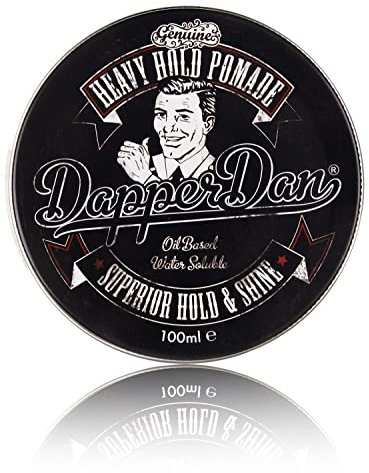 Heavy Hold Pomade By Dapper Dan Mens Hair Styling Product. A Strong Hold, High Shine, Water-Based Pomade Hair Product For Men. A Styling Mens Hair Product Developed By Professionals.