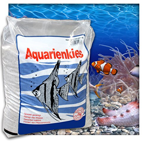 Kieskönig Aquariensand Aquariumsand Bodengrund 0,1-0,9 mm Aquarienkies hochrein Naturweiss 10 kg