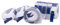 vhbw 10x 3D Prägeband-Schriftband-Kassette kompatibel mit Dymo 1755, 1765, 1805, 1855, Jet, Junior Etiketten-Drucker 9mm Weiß auf Blau