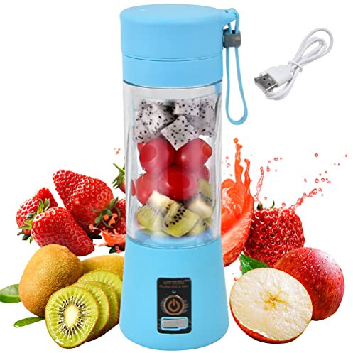 Portable Blender, Personal Juicer Cup Fruit Mixer USB Charger Mini Blender for Smoothies and Shakes With 6 Power Blades for Travel, Gym, Outdoor