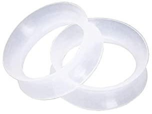 Beydodo Écarteur 8mm, Tunnel Oreille Silicone 2 Pièces Tunnels de Chair Cercle Transparent