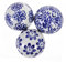 3PCS Blue and White Ceramic Balls Porcelain Ceramic Balls Decorative for Centerpiece Bowl Vase Basket Dish Fish Tank Home 5 * 5cm