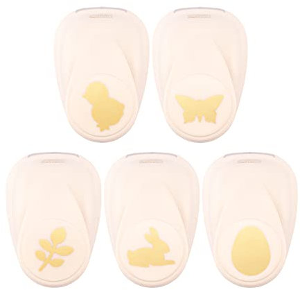 Vaessen Creative Stanzer Set - Motivstanzer - Ostern - 5 Stück - Tonpapier und Bastelmaterial bis zu 250 g/m² - zum Basteln Mit Papier und Scrapbooking, Weiß-gold