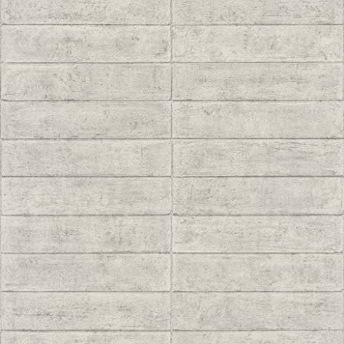 Rasch WTD Factory V 499636 - Papel pintado no tejido, diseño de ladrillos, color gris y beige