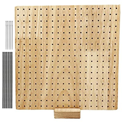 Virkad fyrkantig spärrbräda, handgjord trävirkad spärrbräda, mormors fyrkantig spärrbräda, bambu träbräda för stickning Virkad mormorsrutor Full kit present