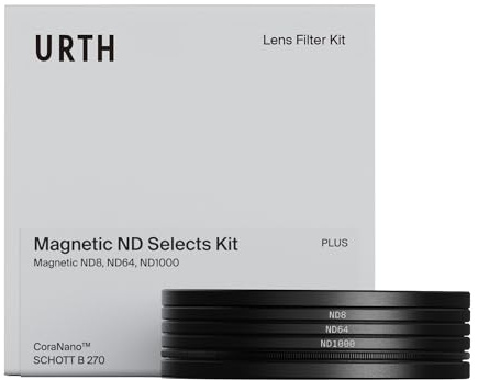 Urth 40,5 mm Kit de Filtros Magnéticos ND8, ND64, ND1000 (Plus) para Objetivo 3 en 1 — Densidad Neutra, Nano-Recubrimiento de 20 Capas, Filtro para Cámara en Vidrio Óptico HD con 2 Tapas