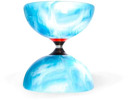 SUNDIA Shining Series - Professional Triple Bearing Diabolo for Long Spins, Smooth Rotations, High Performance for All Tricks and Levels - Beginners to Pros, Juggling Chinese Yoyo - Marble /Blue