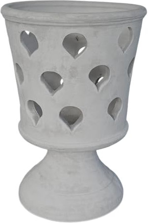 gartendekoparadies.de Übertopf in Form eines Korb, H. 54 cm, 28 kg, Grau, frostsicher aus Steinguss für Außenbereich