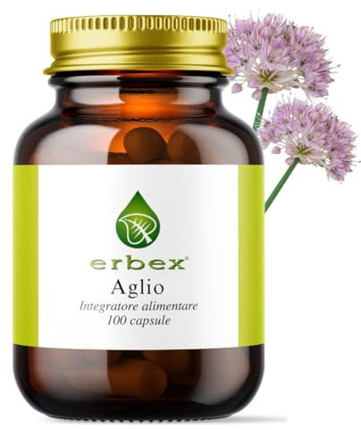 ERBEX - Integratore Aglio Puro Inodore 100 Capsule Vitamine e Integratori di Aglio, Integratore per la Salute