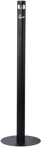 outdoor ashtray 40 Black Free Standing cigarette butt disposal outdoor for Commercial Offices, Restaurants, Bars,Convenience Stores,ashtray for outside patio (Round)