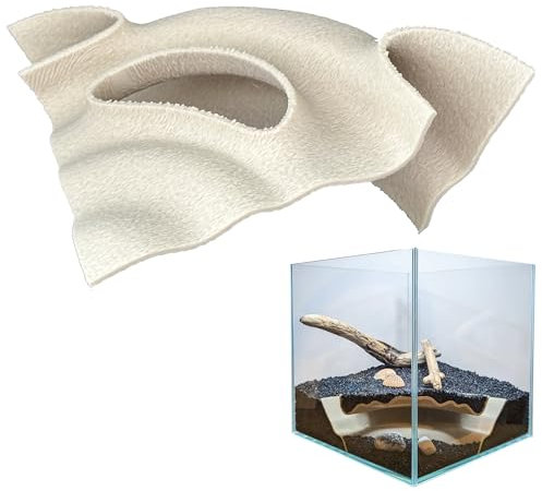BlubberCove Corner Aquarium Cave Tunnel – Under-Substrate Hideout for Betta, Shrimp, Axolotl, Gecko, Reptiles & Fish | Natural Rock Tank Decor for Nano Tanks, Vivariums & Freshwater Aquascapes