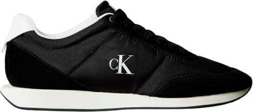 Calvin Klein Runner Sneaker Hombre Retro Mix con Logotipo, Negro (Black/Bright White), 41