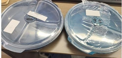 Hoxfly Lunch Box, 2 Pezzi Portapranzo con 3 Scomparti, Contenitori Pranzo per Adulti per Ufficio, Piatti per Forno a Microonde, Porta Pranzo per Scuola, Campeggio, Scuola (Multicolor, 25 × 23 cm)