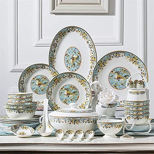 Service De Table en Porcelaine Tendre, Vaisselle en Céramique 48 Pièces, Porcelaine Domestique Multifonctionnelle, Technologie De Glaçure Haute Résistance