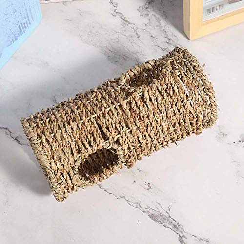 KIMISS Túnel de Hierba Extra Grande para Hámsteres, Túnel de Hámster Transpirable de Verano, Ardillas de Hierba, Chinchilla, Accesorio para Casa Nido para Mascotas, Escondite para Animales Pequeños