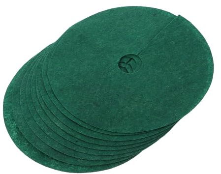CHILDWEET 10 Piezas de Disco de Mantillo de Árboles No Tejido Verde Oscuro, Barrera Reutilizable de Protección de Raíces para Jardín, Diámetro 25 Cm Orificio Interior de 4 Cm, Estera