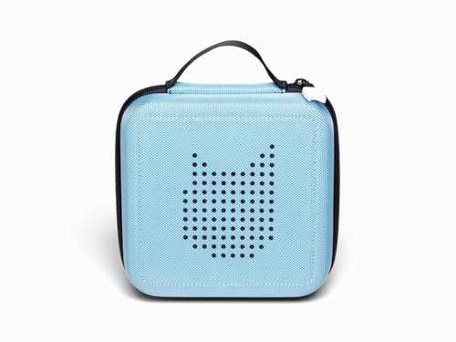 tonies Transporter Hörfiguren, Transporttasche mit Reißverschluss für bis zu 20, passend zur Toniebox in Hellblau, 17,5 x 17,5 cm