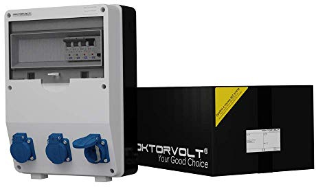 Doktorvolt Stromverteiler Baustromverteiler Wandverteiler Steckdosenverteiler 3x230V TD-S/FI 9023