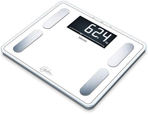 Beurer BF 410 white Diagnosewaage Signature Line, präzise Körperanalyse für bis zu 10 Personen, mit extra großem Invers-LCD-Display, Tragkraft bis 200 kg