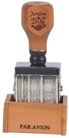 Datumsstempel 9 Stellige Rollenstempel Personalisierte Englische Alphabet Nummer Symbol Rollradstempel mit Holzgriff zum Buchkratzen