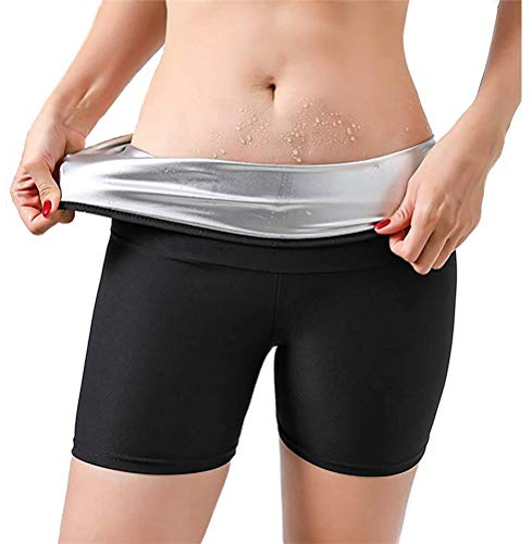 Viktnedgång byxor bastubyxor, kvinnor hot sweat bastu shaper slimhet byxor termo sweat shorts viktminskning, workout lårbyxor magkontroll sömlösa smala byxor löpträning