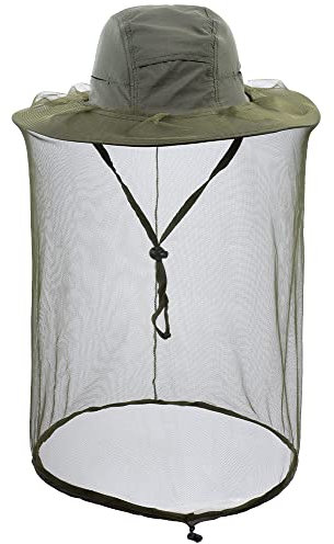 HunterBee Moskitonetz-Hut, Fischer-Schleier, Imkerkappe, Bienennetz, Imkerhaube