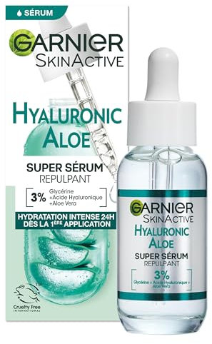Garnier SkinActive - Sérum Gel Repulpant Hyaluronic Aloe - Soin Enrichi en Acide Hyaluronique et Aloe Vera - Pour Tous Types de Peaux - 30 ml