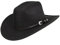 HilyBony Western-Cowboyhut für Damen und Herren, klassischer Fedora-Hut mit breiter Krempe und Schnallengürtel, Schwarz , L