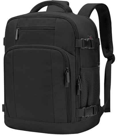 ZHXX Ryanair Handgepack 40x30x20,Handgepäck Rucksack Leichter Kabinenrucksack mit 14 Zoll Laptopfach & Diebstahlsicherung,Schwarz.