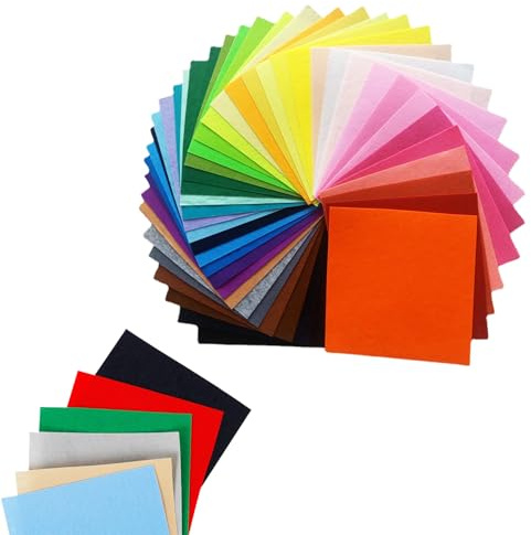 Felt Crafts Assorted Colour Polyester Felt Sheet,Patchwork Felt Material | 40pcs Textile Fabrics DIY Craftwork Felt Crafts,Patchwork Felt Material Felt Paper for Craft for Art and Craft