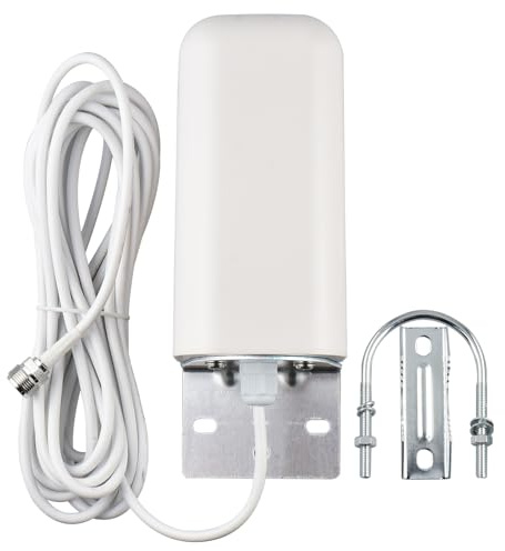 YOTENKO High Gain 10 dBi Wideband Omni Directional Outdoor Antenna 4G / LTE / 5G with N Female Connector, Pole/Wall Mount Antenna for Verizon, AT&T, T-Mobile