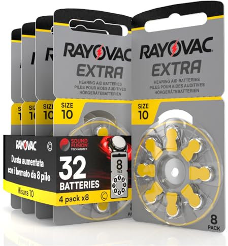 32 Pilas para audífonos Rayovac Extra Size 10-4 Blister de 8 Pilas
