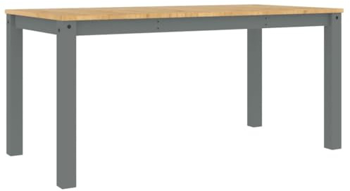 vidaXL Tavolo da Pranzo Panama Grigio 160x80x75 cm Legno Massello Pino, Tavolo per Sala da Pranzo, Tavolo da Ristorante, Tavolo da Pranzo in Legno