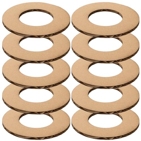 Tofficu Cardboard Wreath Frames 10 Pack 3.94 Inch Round DIY Craft Rings Thick Paper Circles for Holiday Home Decor Seasonal Decorations and Kids Painting Projects