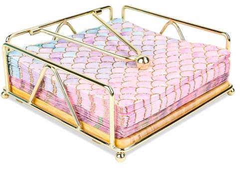 Porte Serviette de Table en métal doré distributeur serviette papier table avec barre lestée et base en bois pour tables, repas, cuisine, restaurant, pique-nique