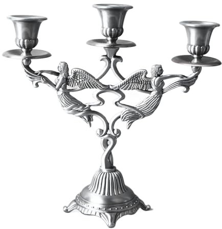 Candélabre, candélabre à 3 Bras, Environ 9,4 Pouces de Largeur et 9,1 Pouces de Hauteur avec Une Base de 3,9 Pouces de Largeur. Candélabre en métal élégant, résistant aux Couleurs