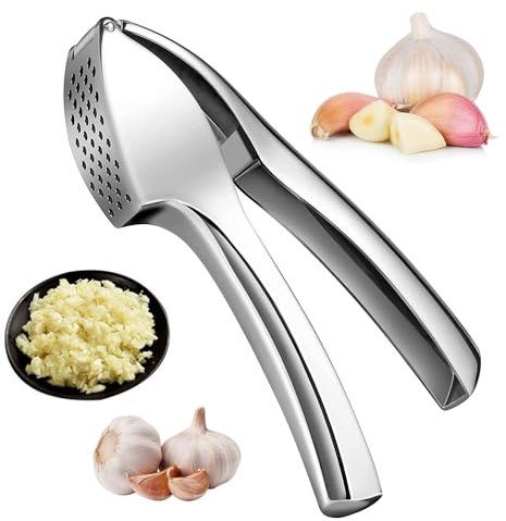 Spremiaglio spremiaglio in acciaio inox, spremiaglio per cucina, facile da spremere aglio e zenzero, spremiaglio di prima qualità per cucina e casa, facile da pulire e durabl