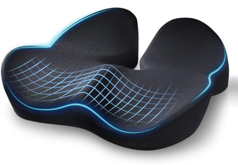 Warmiehomy Coccyx Cushion for Tailbone Pain, Memory Foam Seat Cushion, X Large Seat Cushions for Sciatica Pain Relief, Office Chair Ergonomic Cushions, Gamming Chair, Car Seat, Wheelchair