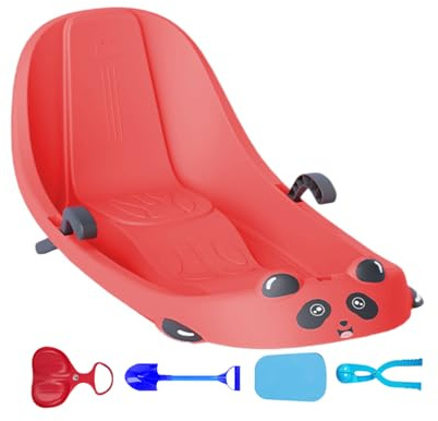 Slittino Per Bambini Piccoli,Schienale Incorporato Attrezzatura Sportiva | Slittino Toboga Da Neve Con Freno Incorporato,Per l'Utilizzo In Inverno Su Colline Innevate Nei Parchi Cortili E Aree Giochi