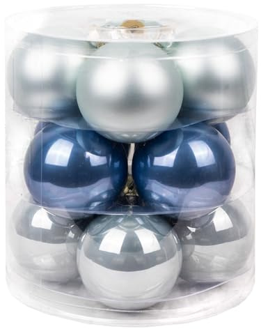 Magic Weihnachtskugeln Glas 8cm 12 STK. Christbaumkugeln (Elysian Blue)