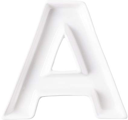 Coffeezone Name Plates Small Letter Dishes for Candy and Nuts, Home Decoration for Party (Letter A)