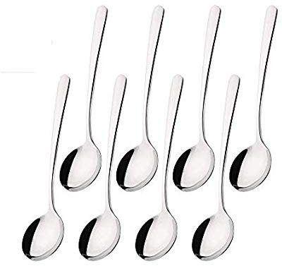 YYZP 8 Piezas de cucharas de café, cucharas de café Espresso de Acero Inoxidable, cucharas pequeñas para Postre, té, Aperitivo, Cuchara de Postre, 4.5 Pulgadas