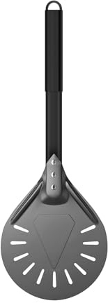 G.a HOMEFAVOR 9 Pouces Pelle à Pizza Tournante Perforée en Aluminium Anodisé Dur avec Poignée Antidérapante Résistante à la Chaleur, Pizza Paddle pour Pain de Pizzas Maison