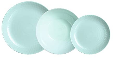 Luminarc Pampille Turquesa Vajilla Opal 18 Piezas - 6 Personas Turquesa