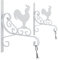 Relaxdays Blumenampel Halterung Hahn, 2er Set, Wandmontage, HBT: 30 x 25,5 x 2 cm, Ampelhaken außen & innen, Eisen, weiß