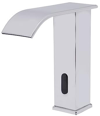 Automatisk infraröd sensorkran, varmt och kallt vatten infraröd sensor tvättställskran, NPT1/2 tum vattenkran badrum för kök, toalett automatisk armatur (silver)