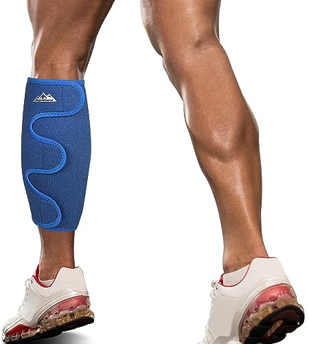 supregear Calf Support Brace, Adjustable Shin Compression Sleeve, Comfortable Calf Splint Wrap for Muscle Swelling Pain Relief Injury Recovery Hiking Training for Men and Women, Blue