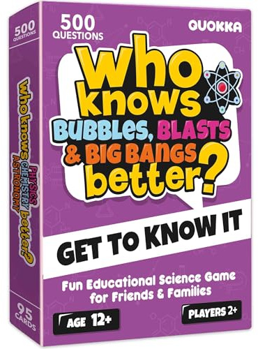 Quokka Card Games for Kids 8-12 - Family Board Games | Board Games for Adults and Teens 12+ Who Knows Science & Chemistry & Physics & Astronomy Better - Fun & Educational Questions
