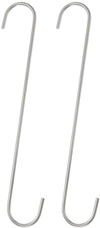 QUARKZMAN 2 ganchos largos en forma de S de 30,5 cm, ganchos extra largos de metal en forma de S de acero de alto manganeso, herramienta de almacenamiento para cocina, jardín, baño, garaje, armario